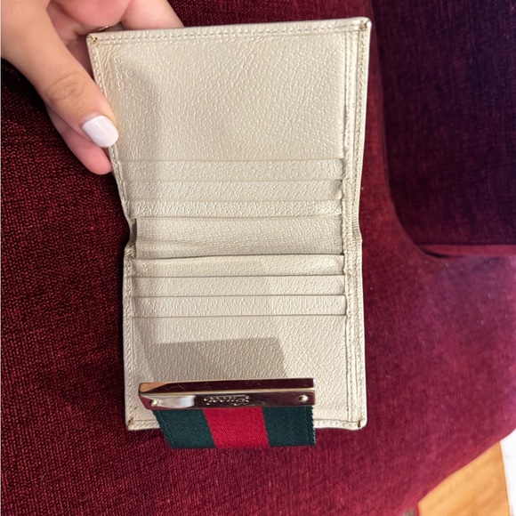 GUCCI wallet- monogram beige with green red stripe - Picture 2 of 4